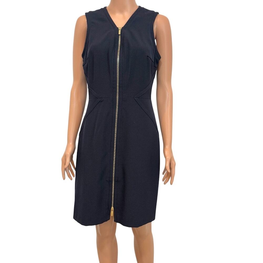 Julia Jordan 6 exposed front dual zipper sheath dress D1 3490